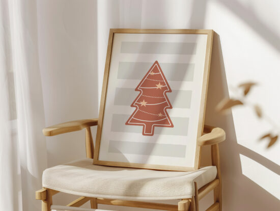 świąteczny plakat na ścianę z choinką