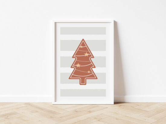 plakat na Boże Narodzenie z pierniczkiem