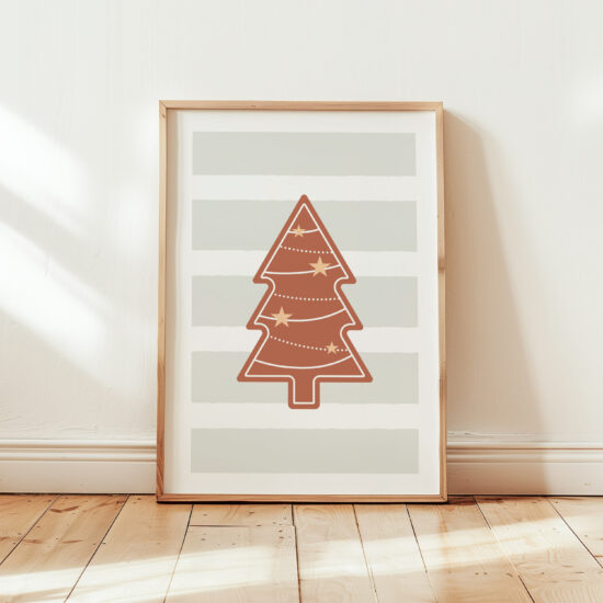 plakat świąteczny z choinką