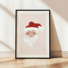 świąteczne ilustracje dla dzieci plakat ze świętym mikołajem do pokoju dziecka
