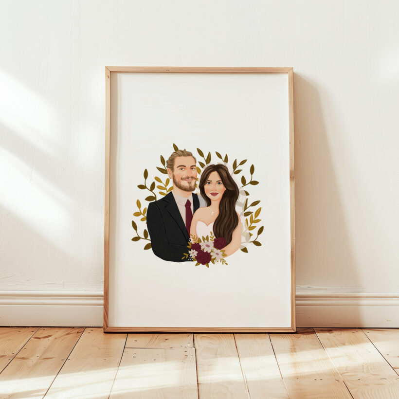 portret ślubny dla pary na podstawie zdjęć