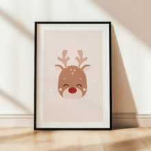 plakat z reniferem plakat świąteczny dla dzieci z reniferem