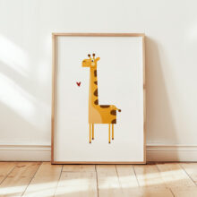 uroczy plakat z żyrafą do pokoju dziecka