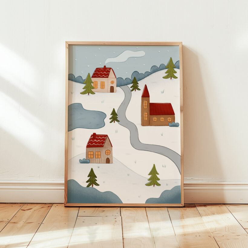przytulne i oryginalne plakaty zimowe i świąteczne do salonu