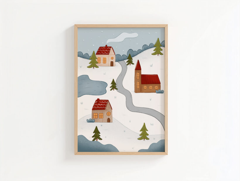 zimowe plakaty na ścianę z Polski