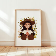 folkowe plakaty do salonu plakat z kobietą motyw leśny styl boho rustykalny i folkowy