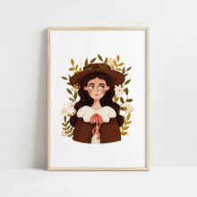 rustykalne plakaty z kobietami leśna dziewczyna wyjątkowa rustykalna ilustracja dodatki do domu w folkowym stylu