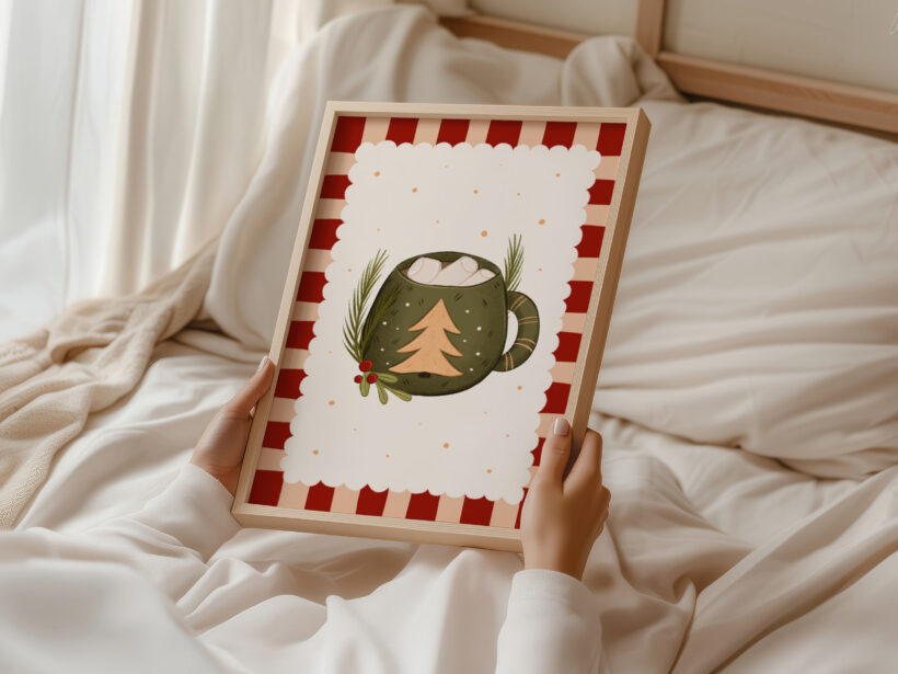 pomysł na przytulne świąteczne dekoracje do domu oryginalne plakaty z Polski