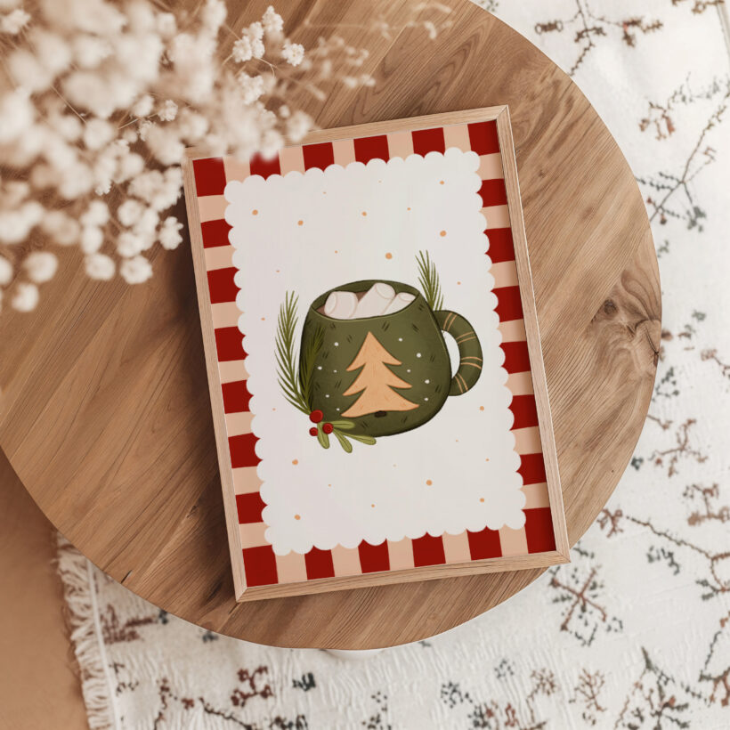 przytulne i eleganckie plakaty świąteczne w nowoczesnym stylu do salonu i kuchni