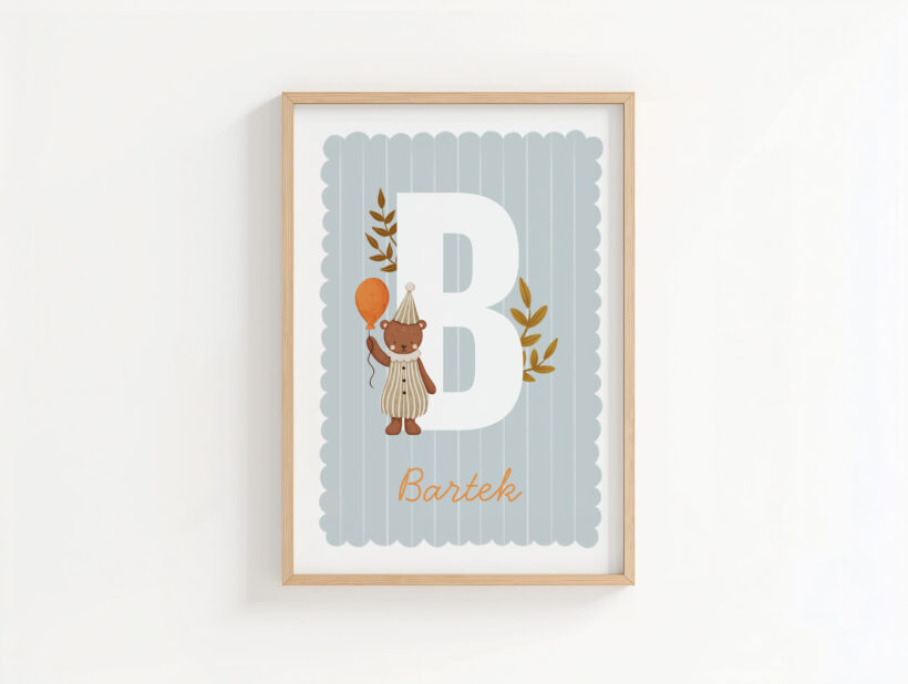 uroczy personalizowany plakat z imieniem dla chłopca boże narodzenie