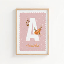 metryczka dla dziewczynki na zamówienie urocza metryczka do pokoju dziecka z kwiatami