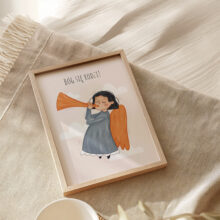 plakat świąteczny religijny z aniołem