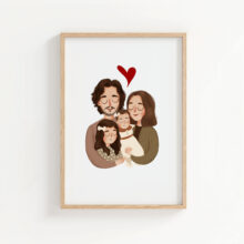 kreskówkowy portret rodziny