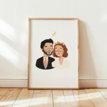 ilustrowany portret na zamówienie dla pary