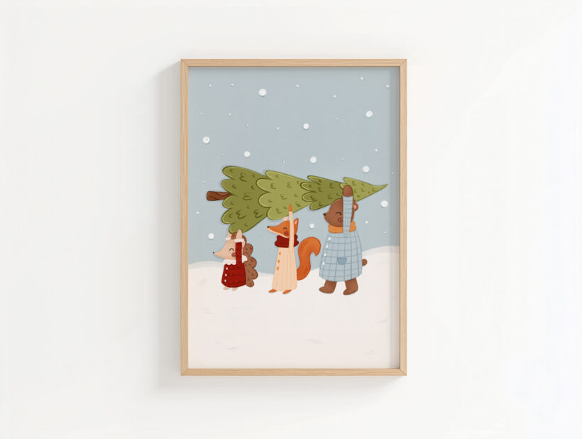 plakat na boże narodzenie dla dzieci