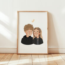 wyjątkowy prezent ślubny ilustrowany portret pary