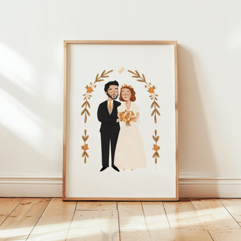 ilustrowany portret ślubny