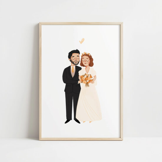 portret pary oryginalny prezent na ślub