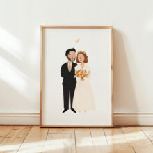 ilustrowany portret ślubny prezent