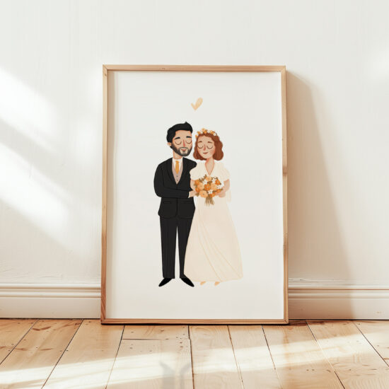 ilustrowany portret ślubny prezent