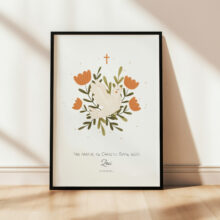 Pamiątka Chrztu Świętego na zamówienie elegancka i urocza pamiątka pierwszej komunii świętej