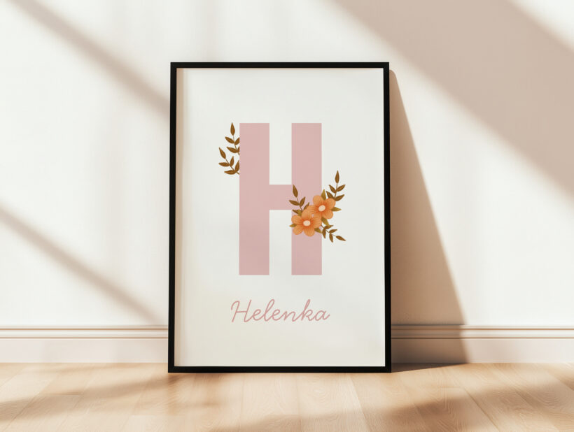 metryczka dla dziewczynki prezent na narodziny dziecka i roczek plakat z imieniem