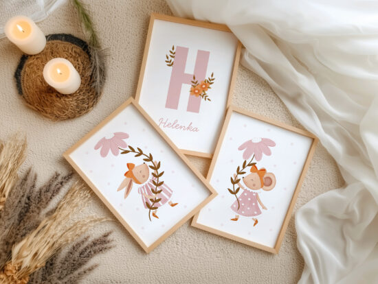 urocze bajkowe plakaty do pokoju dziecięcego metryczka plakat z imieniem chrzest