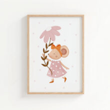 elegancki plakat do pokoju dziewczynki autorskie plakaty do pokoju dziecięcego z uroczymi zwierzątkami