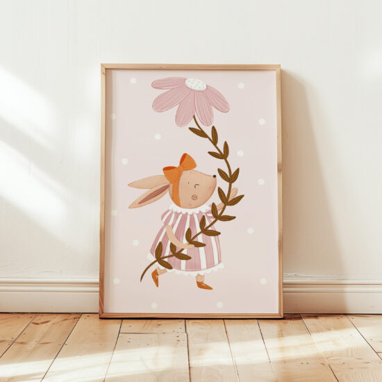 plakat z zajączkiem do pokoju dziecka