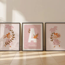 zestaw ilustracji do pokoju dziecka z imieniem